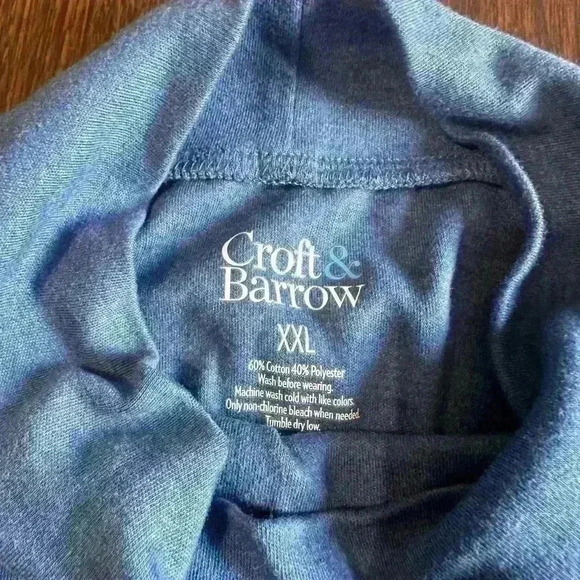 Croft & Barrow 2XL Women’s Blue Mock Turtleneck - Picture 5 of 6